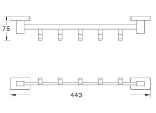 Планка с крючками Shevanik SG5651T оружейная сталь