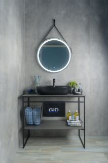 Раковина Gid Bm1346 53345 накладная черная матовая 61x41x14