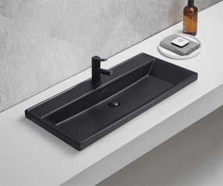 Раковина Gid Bm5510s 72204 встраиваемая сверху черная матовая 101x46.5x15