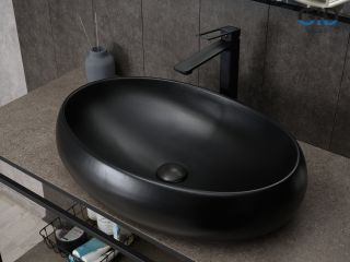 Раковина Gid Bm9030a 53371 накладная черная матовая 60x41x15