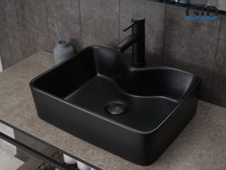 Раковина Gid Bm9091 53373 накладная черная матовая 48x37x13