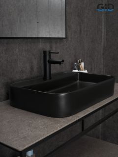 Раковина Gid Bm9660 53376 накладная черная матовая 60x40x11