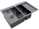 Мойка кухонная Paulmark Kroner PM227851-GML левая воронёная сталь