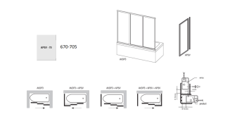 Боковая часть Ravak Supernova APSV-70 95010102Z1 Transparent профиль белый