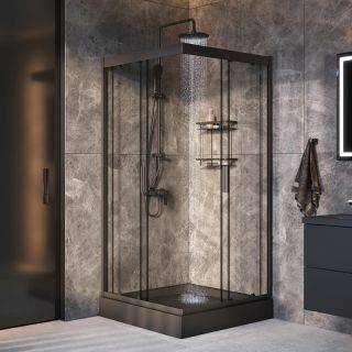 Душевой уголок AM.PM Gem WK90EO  профиль черный 90х90 см