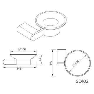Мыльница Knotlor SD102WY, белый