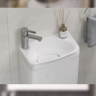 Тумба под раковину подвесная Velvex Bio tp.BIO.BIO.MAXI.40.1D белый глянец, 40 см