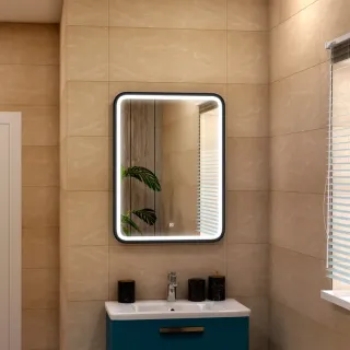 Зеркало с подсветкой Art&Max Genova 60x80см чёрный AM-Gen-600-800-DS-F