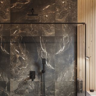 Встраиваемый смеситель для душа Omnires Astoria чёрный матовый BA7835BL