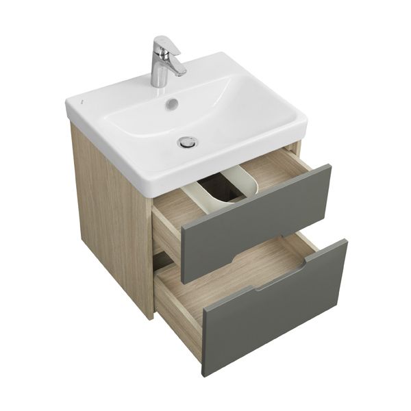 Тумба под раковину Акватон Оливия 55см грей/дуб ойстер 1A254201OLUG0