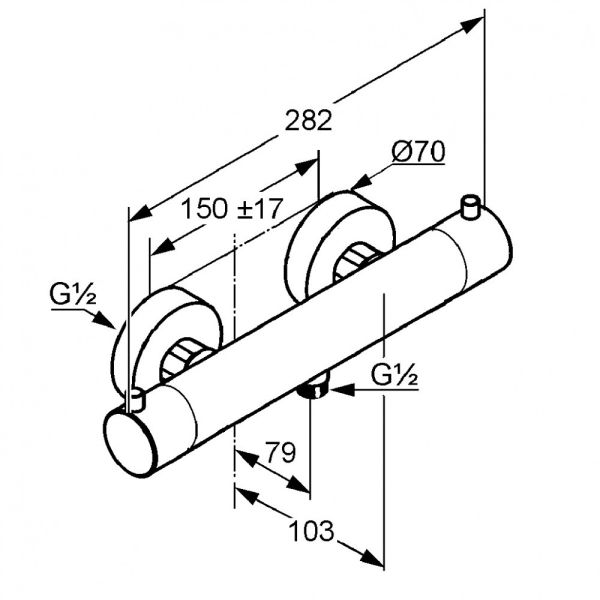 Термостат для душа Kludi Objekta Therm E хром 352000538