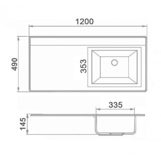 Умывальник Runo мебельный Гамма 120 лайт левое крыло (00-00001025)