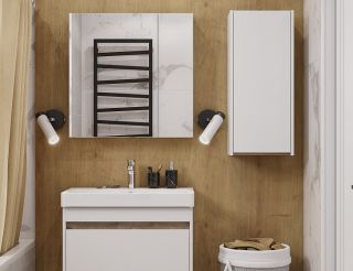 Тумба под раковину Акватон Марти 70см 1A267501MY010 белый/дуб эндгрейн