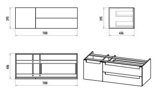 Подвесная тумба под раковину Brevita Cargo CAR-01120-021П2Я 120см чёрный