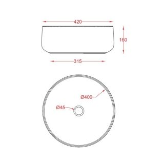 Раковина ArtCeram Cognac COL001 46 00 onyx 42 см