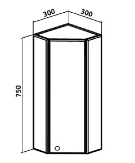 Шкаф навесной Runo угловой Кредо 30 (00000000010)