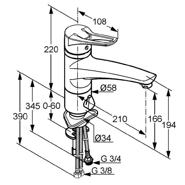 Смеситель для кухни Kludi MX хром 399060562