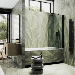 Шторка на ванну MaybahGlass MGV-598-6 60см чёрный