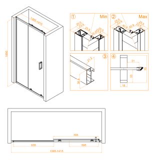 Душевая дверь RGW CL-14 32091414-11 140см хром
