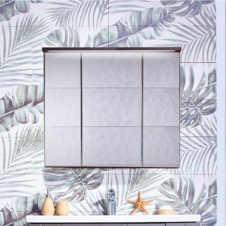 Зеркальный шкаф с подсветкой Бриклаер Кристалл 4627125414916 75 см ясень анкор темный