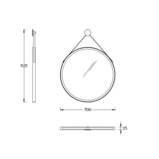 Зеркало с подсветкой Kerama Marazzi Cono CO.mi.P.70\BLK 70 см чёрный матовый