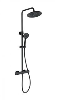 Душевая стойка Wonzon & Woghand Stay 1 WW-B3051-A-MB с термостатом чёрный матовый