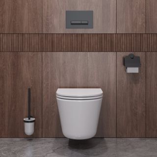 Унитаз подвесной Cezares безободковый с сиденьем и смывом TORNADO Cezares LINER-TOR CZR-38083-49-TH-TOR/SC