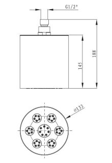 Верхний душ, хром Cezares CZR-SPW130-01