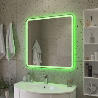 Зеркало Cezares 800x800x30мм со встроенной разноцветной подсветкой RGB и сенсорным выключателем CEZARES CZR-SPC-MC-800-800-RGB-TCH