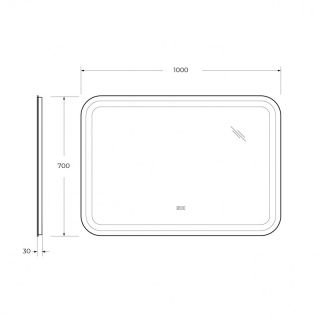 ЗеркалоCezares  с подсветкой и подогревом CZR-SPC-STYLUS-1000-700-TCH-WARM