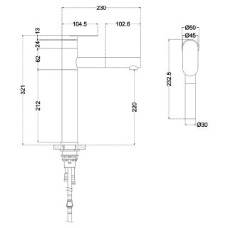 Смеситель для кухни Melana Stello MELANA-610303 с выдвижным изливом сатин