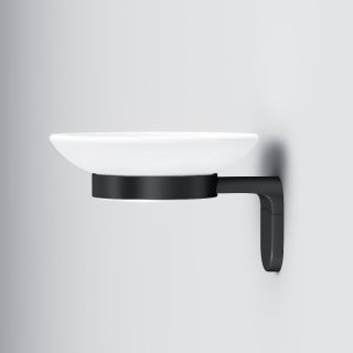 Стеклянная мыльница с настенным держателем Am.Pm X-Joy чёрный матовый A8434222