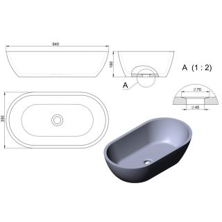 Раковина Holbi Mercury 64см белый/цветной матовый 1.02.009.11.2