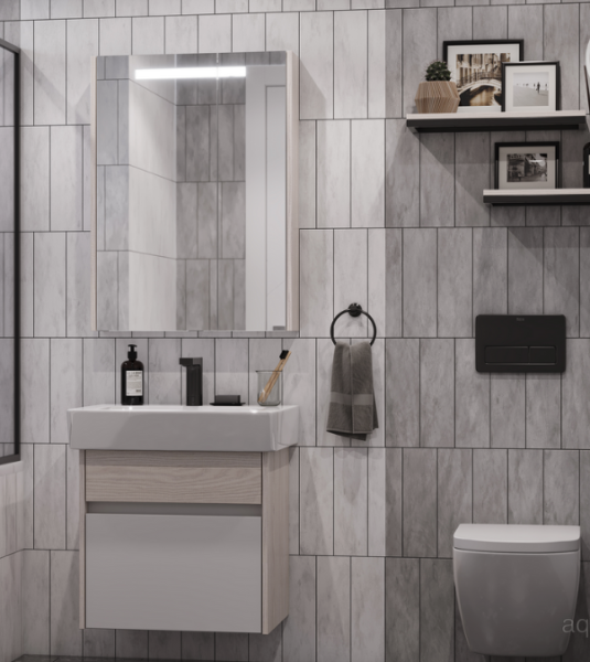 Зеркальный шкаф Акватон Верди 60см белый/ясень фабрик 1A206902VDAV0