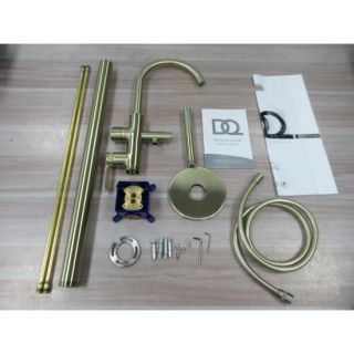 Смеситель для ванны напольный с душем DQ Bonn мат.золото (DA1706007)