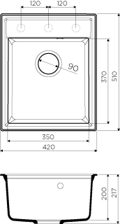 Мойка кухонная Omoikiri Daisen 42-SA Artgranit/Бежевый