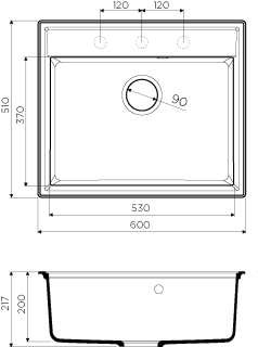 Мойка кухонная Omoikiri Daisen 60-SA Artgranit/бежевый