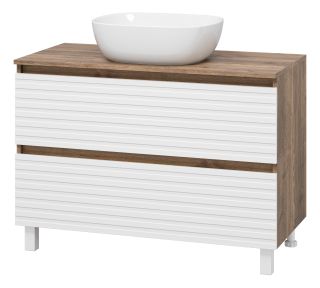 Напольная тумба под раковину Brevita Dakota DAK-07100-19/01-2Я 100см дуб Галифакс олово/белый