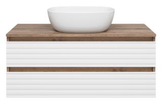 Подвесная тумба под раковину Brevita Dakota DAK-09100-19/01-2Я 100см дуб Галифакс олово/белый