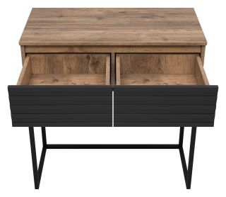 Консоль под раковину на металлокаркасе Brevita Dakota DAK-019080-19-022Я 80см дуб Галифакс олово/чёрный