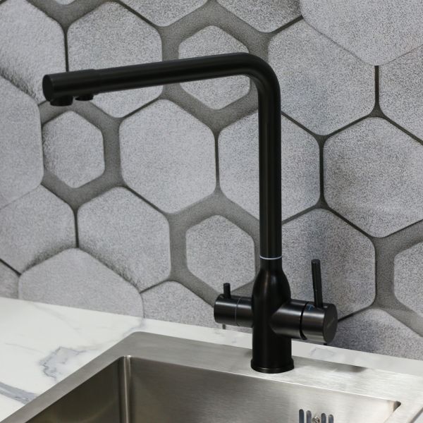 Смеситель для кухни Melana Stello MELANA -610304PVD-B с переключателем на фильтр графит