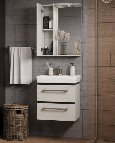 Зеркальный шкаф Акватон Ронда 60см дуб сомерсет 1A205102RSC2L