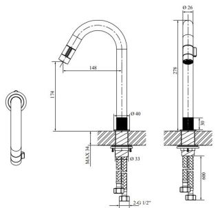 Смеситель для раковины Orans OLS-K1120TR 1120TR красный