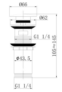 Донный клапан для раковины ABBER AF0009W с переливом белый