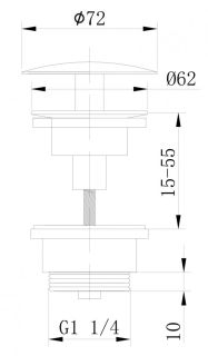 Донный клапан для раковины ABBER AF0012W без перелива белый