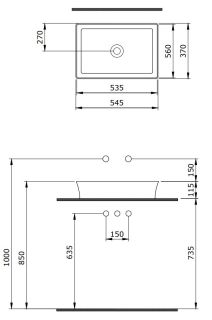 Раковина Berges Ego SL 181009 55см белый