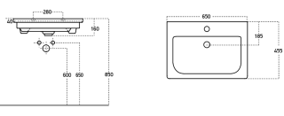 Раковина Dreja Soft 13065-KL 65 см
