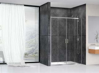 Душевая дверь ABBER Schwarzer Diamant 170см хром AG33170