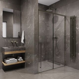 Душевая дверь в нишу Timo T48L 120 см левая никель