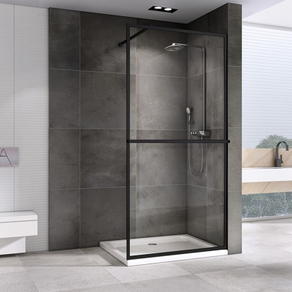 Душевая перегородка ABBER Immer Offen 120см чёрный AG60120B8